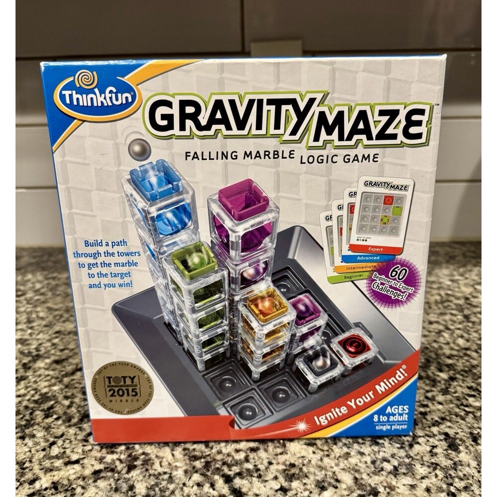 Gravity Maze Falling Marble Logic Game 2015 ThinkFun COMPLETE Board Game STEM VG